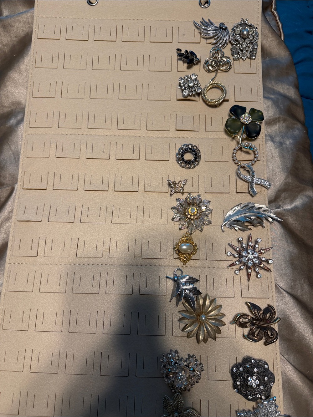 Assorted Silver and Gold Flower & Crystal Brooch Pin - Women Jewelry
